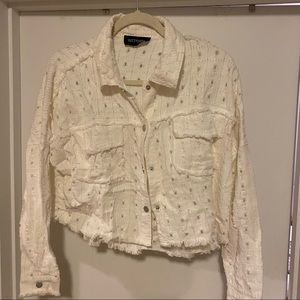 Kittenish distressed white demon jacket